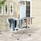 Silver 2-Tier Foldable Clothes Drying Rack with Tall Hanging Bar and Height Adjustable Gullwings